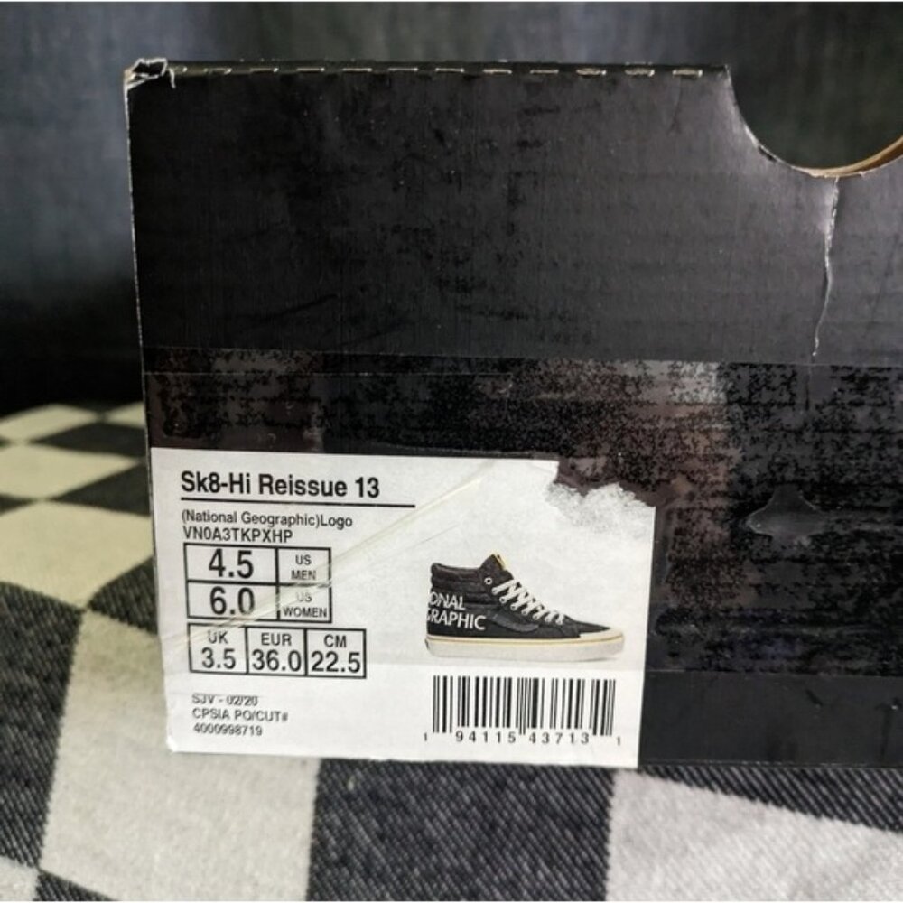 Vans National Geographic Box Logo SK8 Hi Reissue Women Black White 112025 Gf - Picture 11 of 11